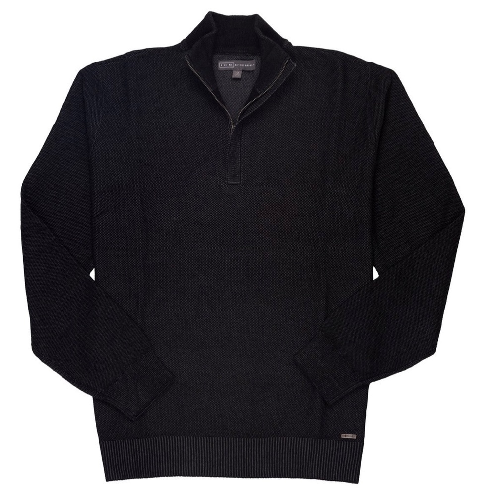NEW Ike by Ike Behar Zip Waffle-Pique Mens Sweater Size Large